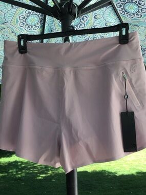 Greyson Light Mauve Athletic Shorts with Zip Pocket
